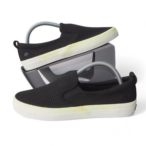 Sperry Top-Sider Crest Twin Gore Perf Sneakers Black / Yellow STS85344 Women's 9 - Picture 1 of 10